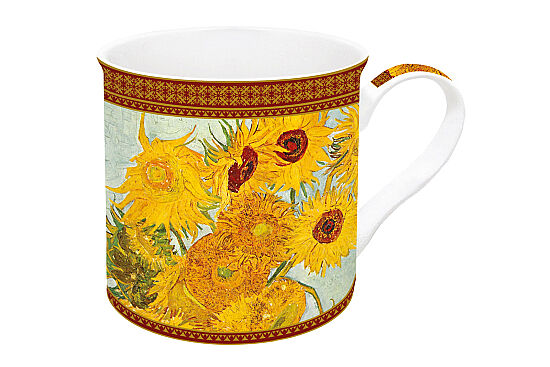 0170 VAN1 Fine China Kulplu Bardak 300 ml - Vase With Twelve Sunflowers - 2