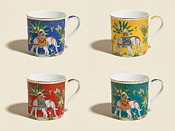 0179 MARA 4'lü Fine China Porselen Kulplu Bardak Seti 300 ml - KERVAN