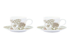 0978 BOTG 2'Lİ PORSELEN ÇAY FİNCANI 240 ML & TABAĞI TAKIMI YEŞİL - 2