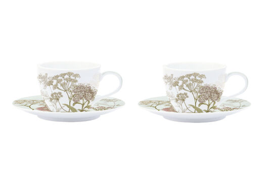0978 BOTG 2'Lİ PORSELEN ÇAY FİNCANI 240 ML & TABAĞI TAKIMI YEŞİL - 2