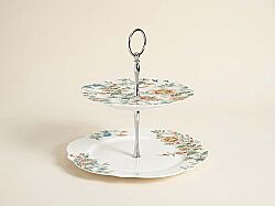 1069 ZENW 2 KATLI PORSELEN SUNUMLUK Ø 20 CM / 26 CM BEYAZ - 1