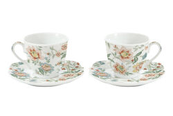 1070 ZENW 2'Lİ PORSELEN ÇAY FİNCANI 225 ML & TABAĞI BEYAZ - 3
