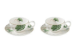 1288 EXOT 2'Lİ PORSELEN KAHVE FİNCANI 100 ML & ÇAY TABAĞI - 2