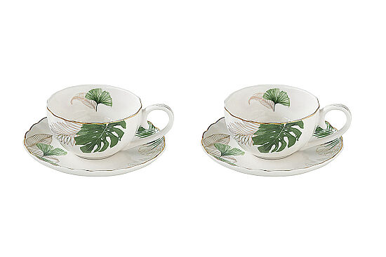 1288 EXOT 2'Lİ PORSELEN KAHVE FİNCANI 100 ML & ÇAY TABAĞI - 2