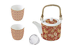 1467 FREV Porselen Çaydanlık ve 2'li Fincan Seti 600 ml / 160 ml - Metal Demlikli - 2
