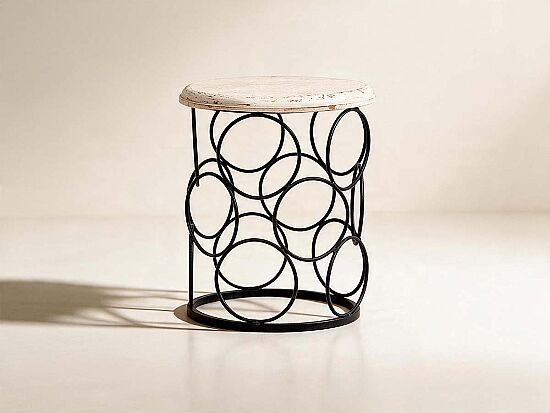 SIYAH METAL SEHPA KUCUK BEYAZ 34x34x38cm 2231-RAL-008576-TK-9044-12362 - 1
