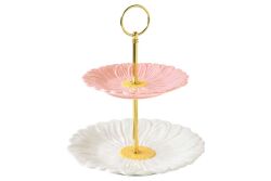 3177 DASY 2 Katlı Porselen Sunumluk 16 cm / 21 cm - 2
