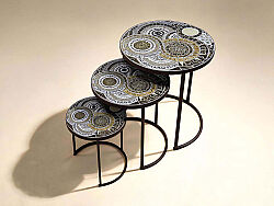 3'LÜ ZİGON SEHPA KAHVERENGİ 50x50x50cm / 40x40x40cm / 30x30x30cm JF230938-JF232307R - ZİGON