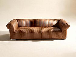 6036-3D UCLU KOLTUK DERI DILIMLI CAMEL110x260x70cm - KERVAN