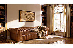 6036-3D UCLU KOLTUK DERI DILIMLI CAMEL110x260x70cm - 3