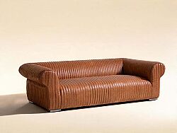 6036-3D UCLU KOLTUK DERI DILIMLI KAHVE 110x260x70cm - 2