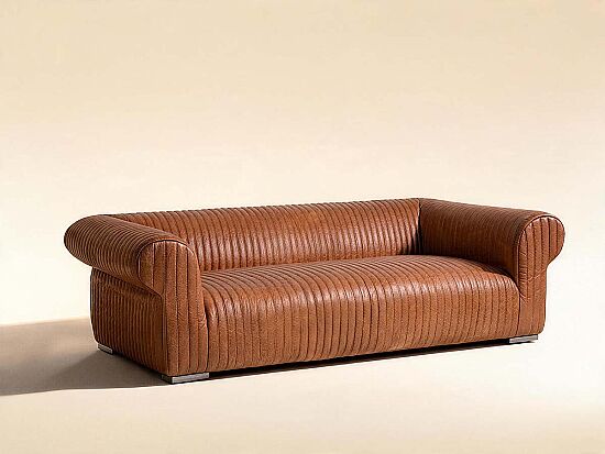 6036-3D UCLU KOLTUK DERI DILIMLI KAHVE 110x260x70cm - 2