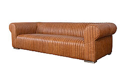 6036-3D UCLU KOLTUK DERI DILIMLI KAHVE 110x260x70cm - 6