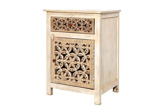 KOMODIN 1 CEK 1 KAP KREM-S.KAHVE 55x40x76cm 7133-6437-TK-9059-12355-TK-012519-TK-013383-TK-013430 - 4