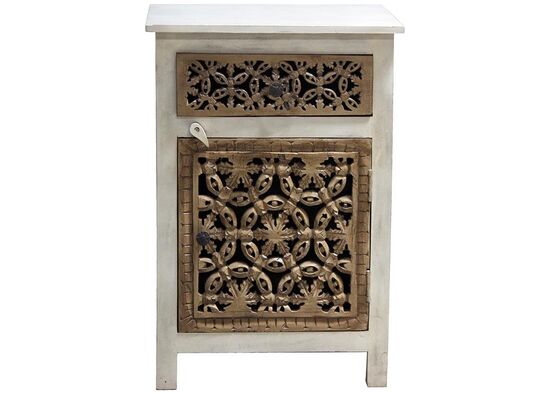 KOMODIN 1 CEK 1 KAP KREM-S.KAHVE 55x40x76cm 7133-6437-TK-9059-12355-TK-012519-TK-013383-TK-013430 - 3