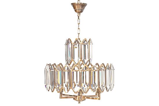 771-53 KUBBELİ CAMLI AVİZE 53cm KOYU ANTİK - 2