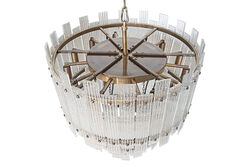 784-60 CIZGILI CAMLI AVİZE 60cm KOYU ANTİK - 4