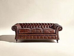 8819-3D CHESTER DERI KOLTUK UCLU KAHVE 89x207x73cm 611DB - KERVAN