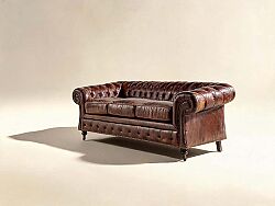 8819-3D CHESTER DERI KOLTUK UCLU KAHVE 89x207x73cm 611DB - 2