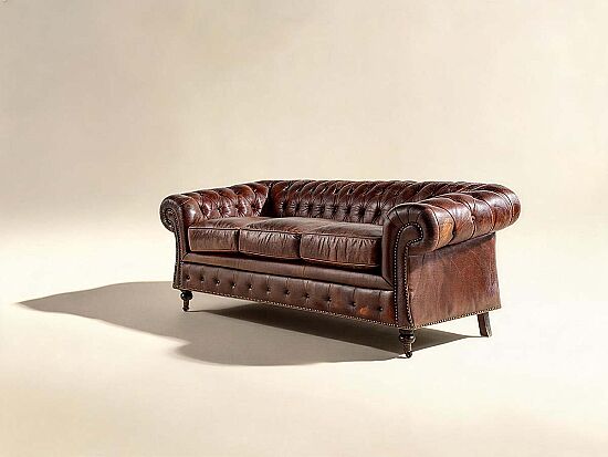 8819-3D CHESTER DERI KOLTUK UCLU KAHVE 89x207x73cm 611DB - 2