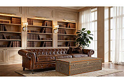 8819-3D CHESTER DERI KOLTUK UCLU KAHVE 89x207x73cm 611DB - 3
