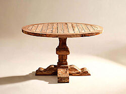 AGRON YUVARLAK YEMEK MASASI TEAK 140x78cm - KERVAN