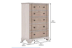 ALCOVE ŞİFONYER KREM-KAHVE 5 ÇEKMECE 51x107x147cm 321150-2801 - 4