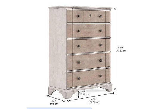 ALCOVE ŞİFONYER KREM-KAHVE 5 ÇEKMECE 51x107x147cm 321150-2801 - 4