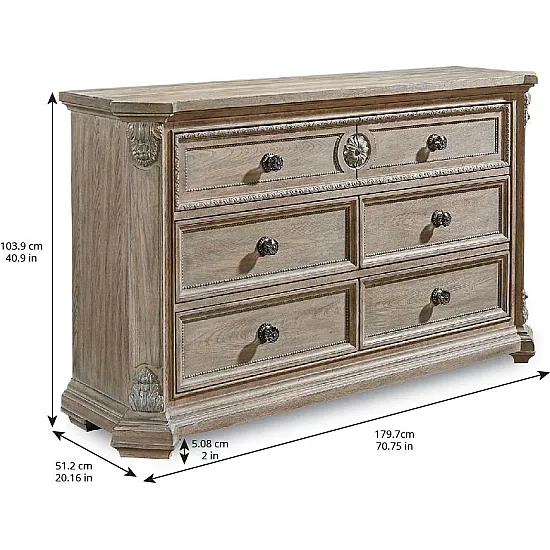 ARCH SALVAGE DRESSUAR 6 ÇEKMECE KAHVE 51x180x104cm 233130-2802 - 6