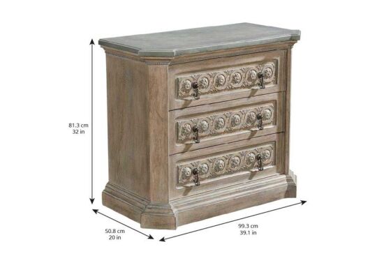 ARCH SALVAGE KOMODİN 3 ÇEK.KAHVE 51x100x81cm 233142-2802 - 3