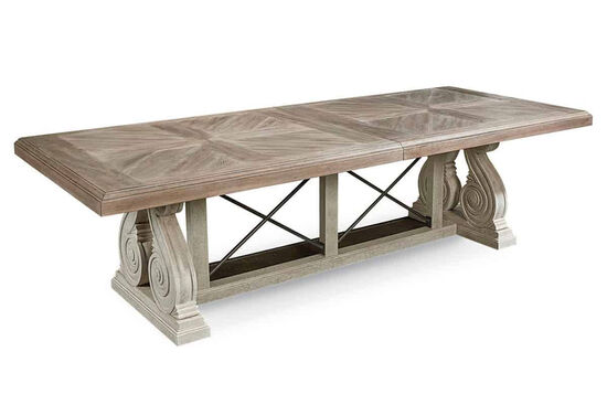 ARCH SALVAGE YEMEK MASASI AÇILIR KAHVE 116,80x280x(345)x76cm 233221-2802TP-BS - 7