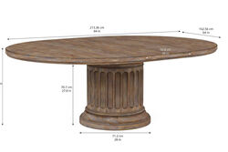 ARCHİTRAVE YUVARLAK YEMEK MASASI AÇILIR KAHVE 162x162(213)x76cm 277225-2608TP-BS - 5