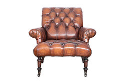 AUSTIN TEKLİ KOLTUK DERİ KAHVE 101x92x92cm C0201B-1D B102 - 4