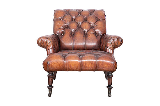 AUSTIN TEKLİ KOLTUK DERİ KAHVE 101x92x92cm C0201B-1D B102 - 4