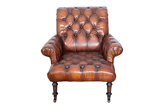 AUSTIN TEKLİ KOLTUK DERİ KAHVE 101x92x92cm C0201B-1D B102 - 5