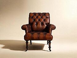 AUSTIN TEKLİ KOLTUK DERİ KAHVE 101x92x92cm C0201B-1D B102 - KERVAN