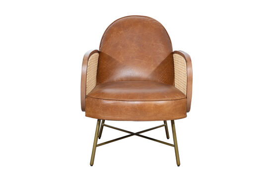 BAHIA KOLLU SANDALYE CAMEL 81x60x80cm C0545-1D B65 CUBA BROWN-W65 RATTAN-39 GOLD İRON - 3