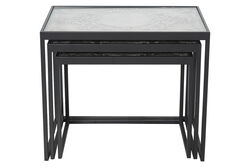 BARESSA-4 UCLU ZİGON ANTIK SEHPA SIYAH 60x40x50cm - 4