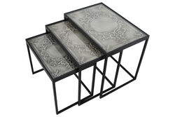 BARESSA-4 UCLU ZİGON ANTIK SEHPA SIYAH 60x40x50cm - 6