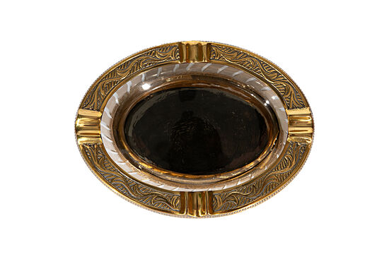 BCC1-5757 KUL TABLASI ANTİK PIRINC-AMBER 16x11x6cm - 2