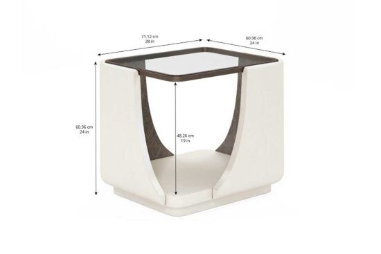 BLANC YAN SEHPA KARE CAMLI 61x71x61cm 289303-1040 - 10
