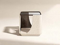 BLANC YAN SEHPA KARE CAMLI 61x71x61cm 289303-1040 - YAN SEHPA