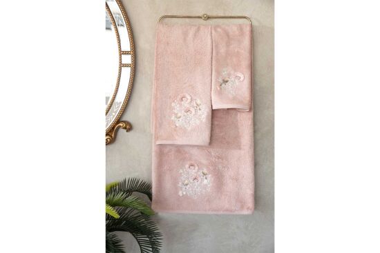 BOMONTİ HAVLU 90X150 KUŞ NAKIŞLI KREMİT - 8