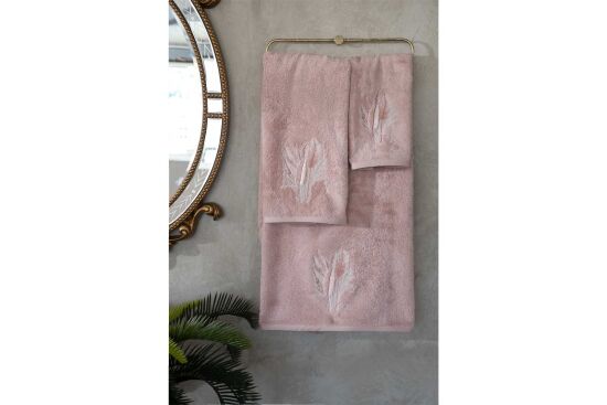 BOMONTİ HAVLU 90X150 TÜY NAKIŞLI KREMİT - 6