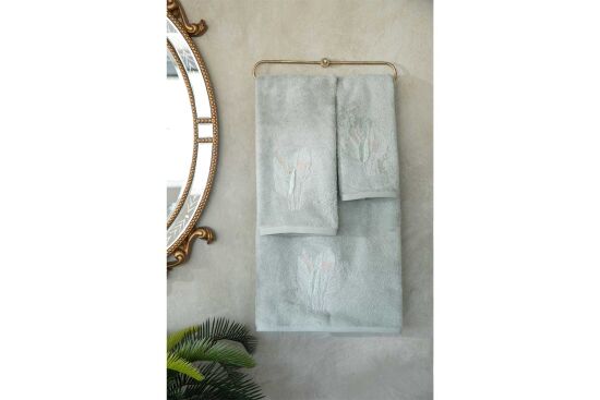 BOMONTİ HAVLU 90X150 TÜY NAKIŞLI YEŞİL - 6