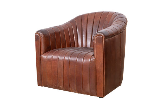 BRUCE BERJER DERİ KAHVE 82x81x76cm C0283-1D B218 NEWARK DARK BROWN - 5