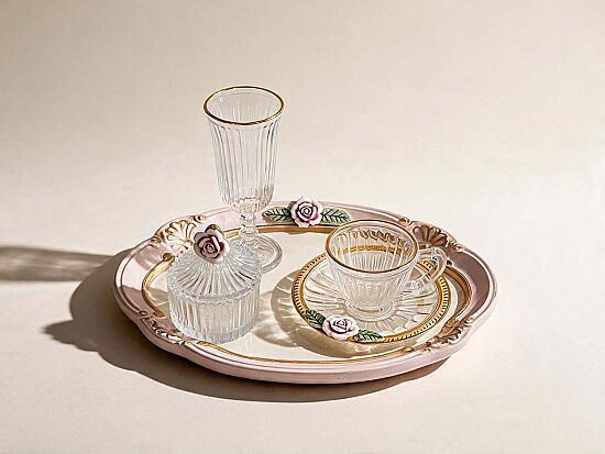 CARİNA TEPSİLİ SET 21x29 cm PEMBE - 1