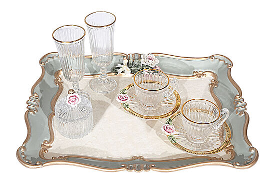 CARİNA TEPSİLİ SET 33x42 cm YEŞİL - 2