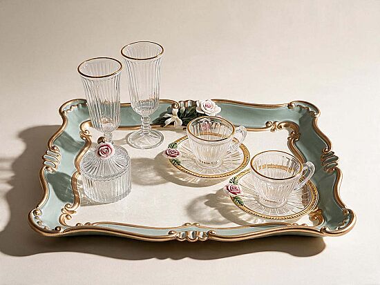 CARİNA TEPSİLİ SET 33x42 cm YEŞİL - 1