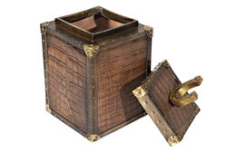 CF1170070-L61 CROCO DEKORATIF KUTU KAHVERENGI 14x14x25.5cm - 2